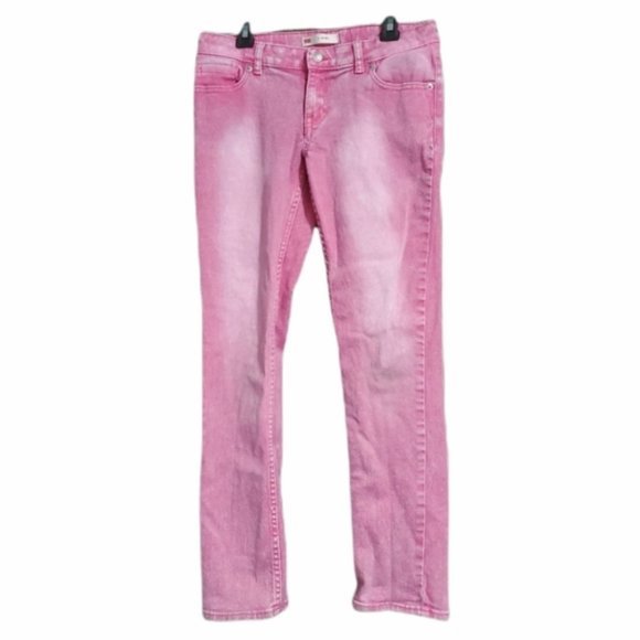 Levi's Hot Pink Acid Wash 711 Skinny Jeans Girls Size 14 Adjustable Waist - Picture 8 of 8
